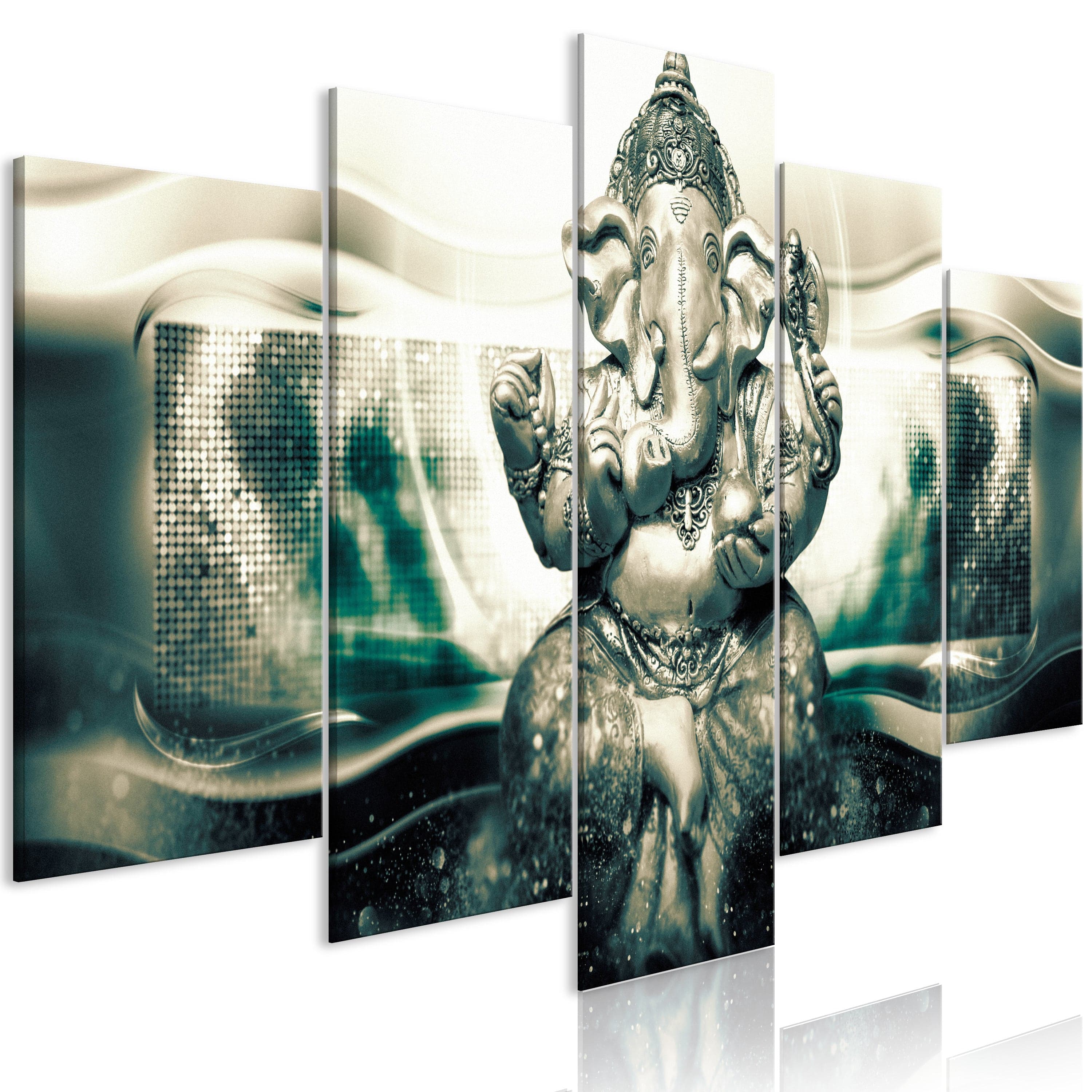 Glezna - Buddha Style (5 Parts) Green Wide Home Trends