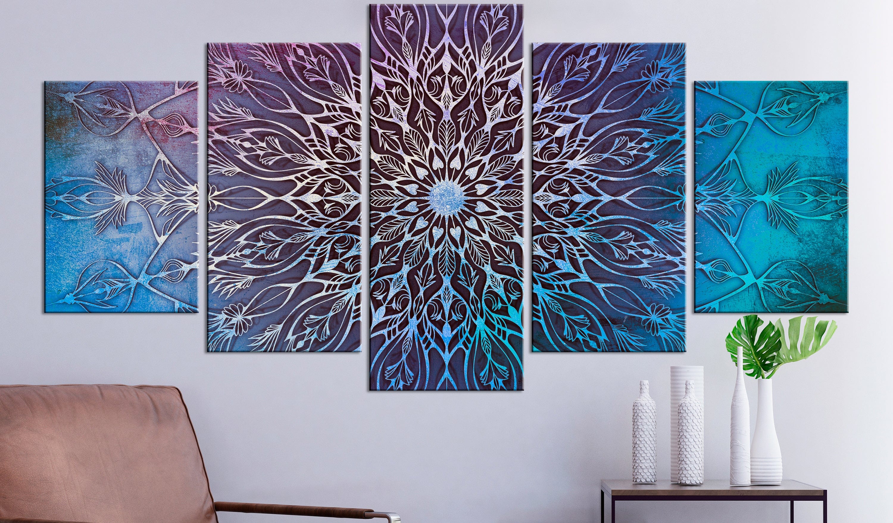 Glezna - Center (5 Parts) Wide Blue Home Trends