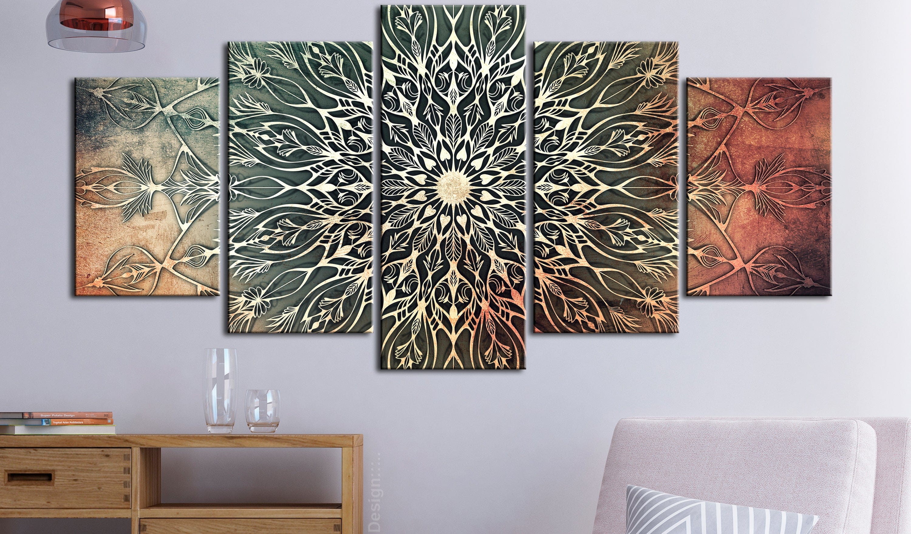 Glezna - Center (5 Parts) Wide Green Home Trends