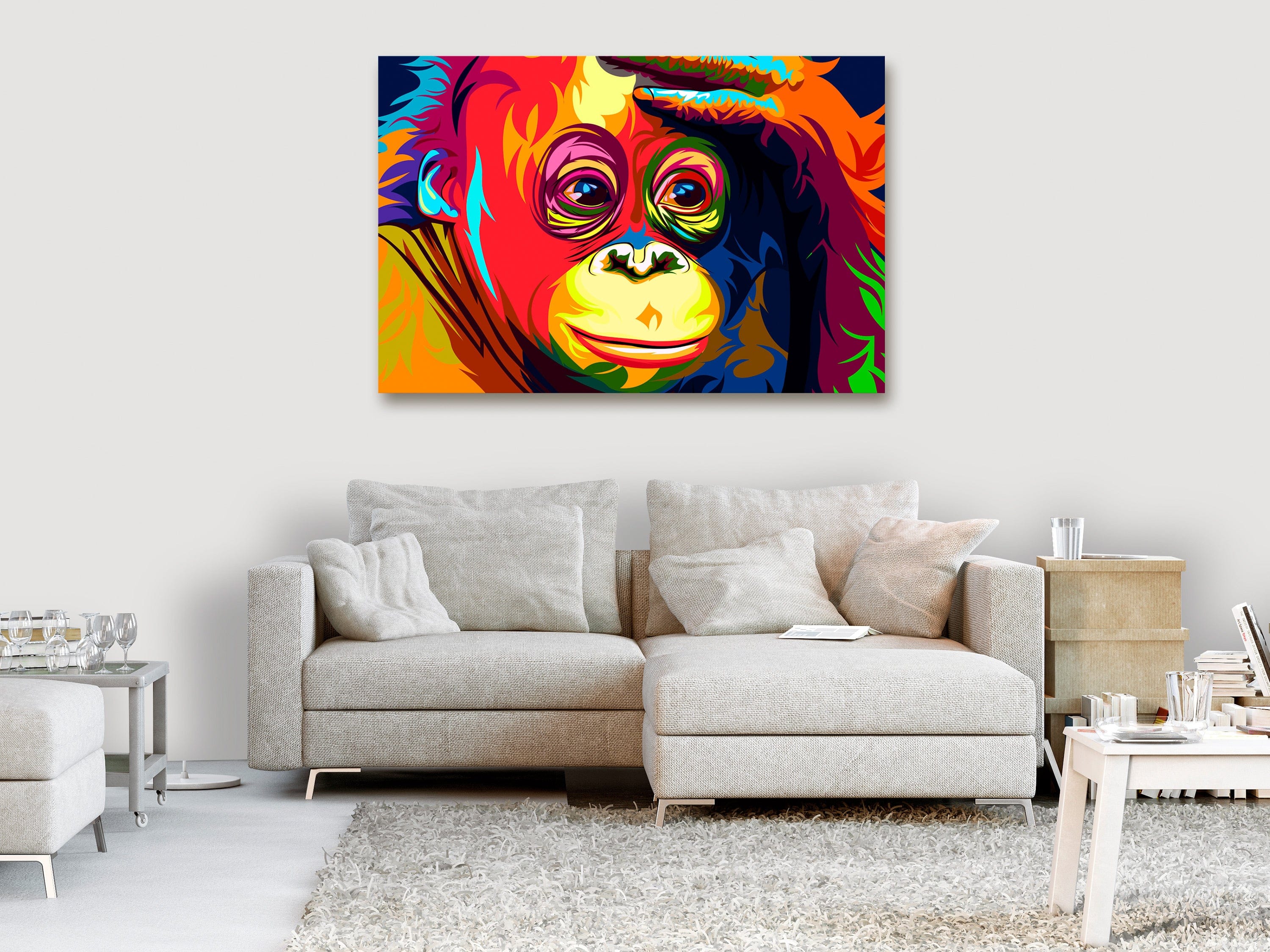 Glezna - Colourful Orangutan (1 Part) Wide Home Trends