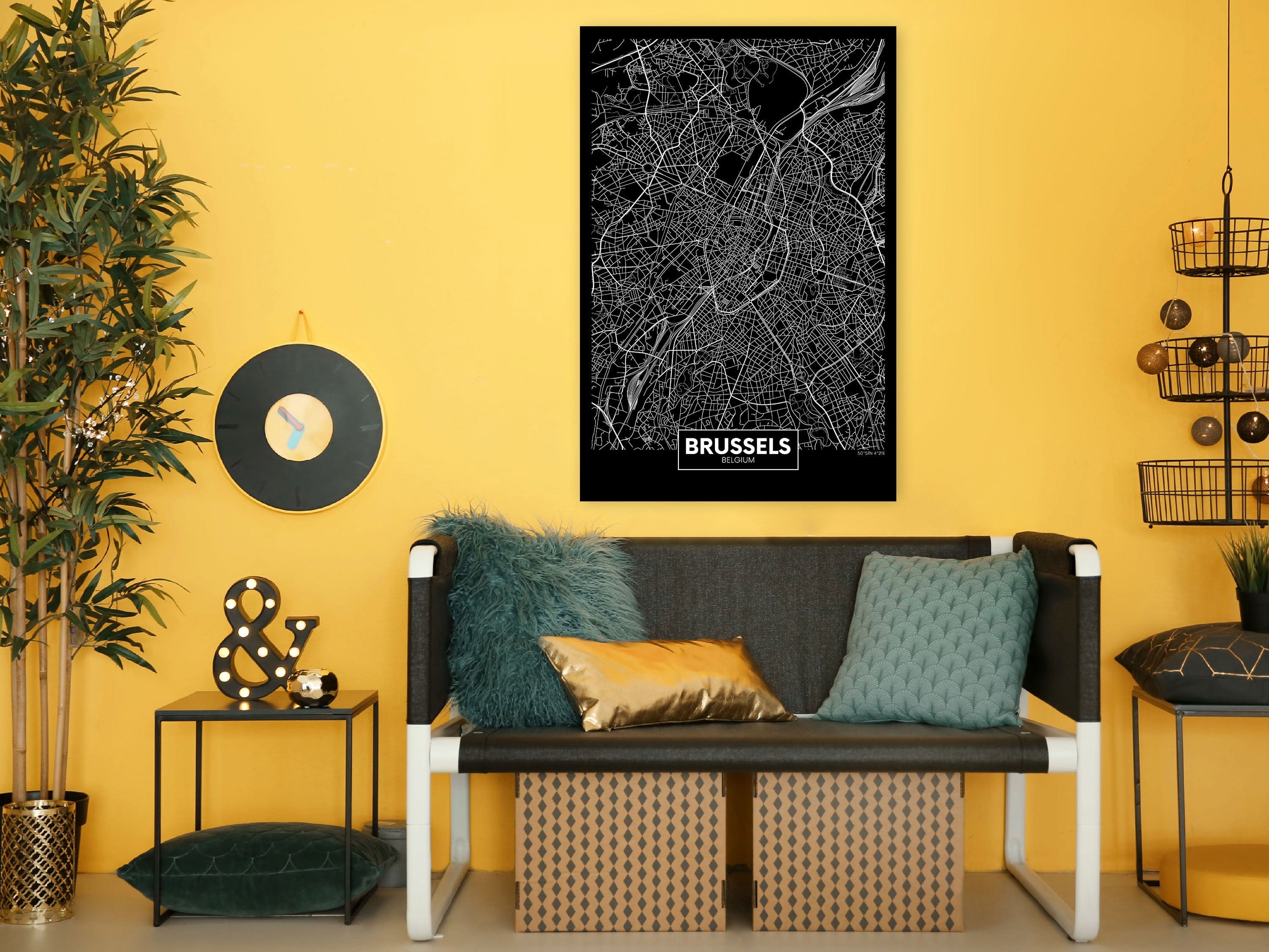 Glezna - Dark Map of Brussels (1 Part) Vertical Home Trends