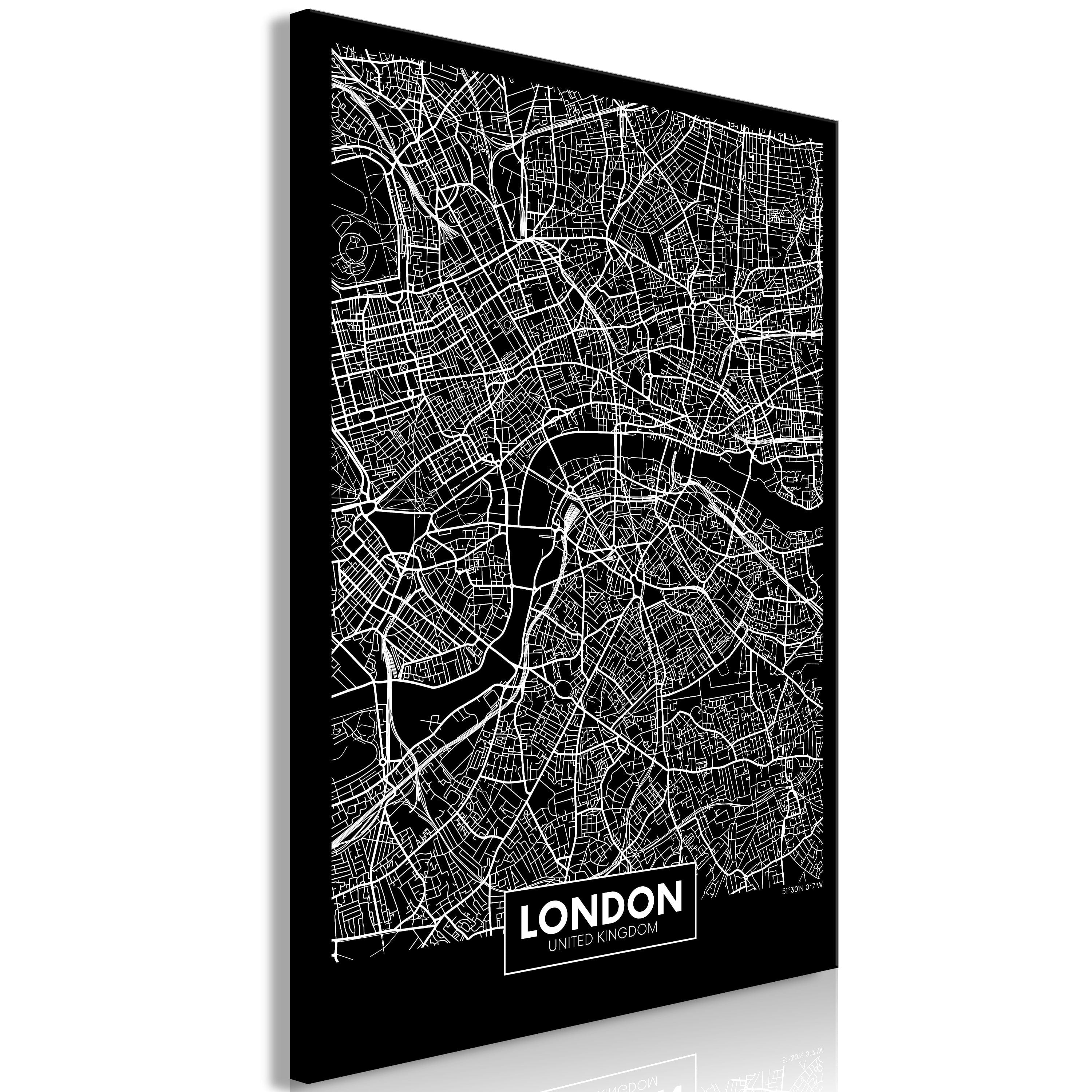 Glezna - Dark Map of London (1 Part) Vertical Home Trends