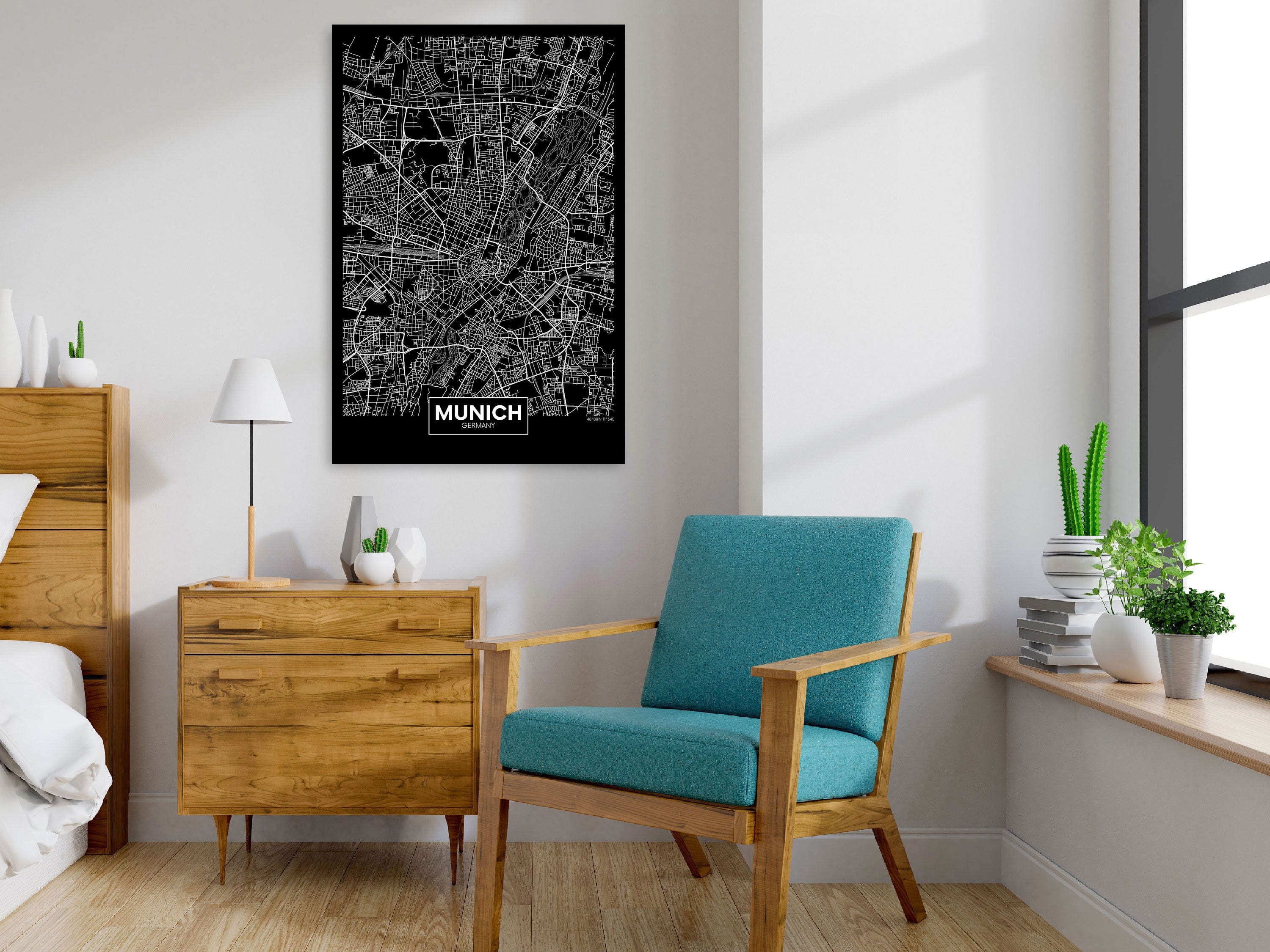 Glezna - Dark Map of Munich (1 Part) Vertical Home Trends