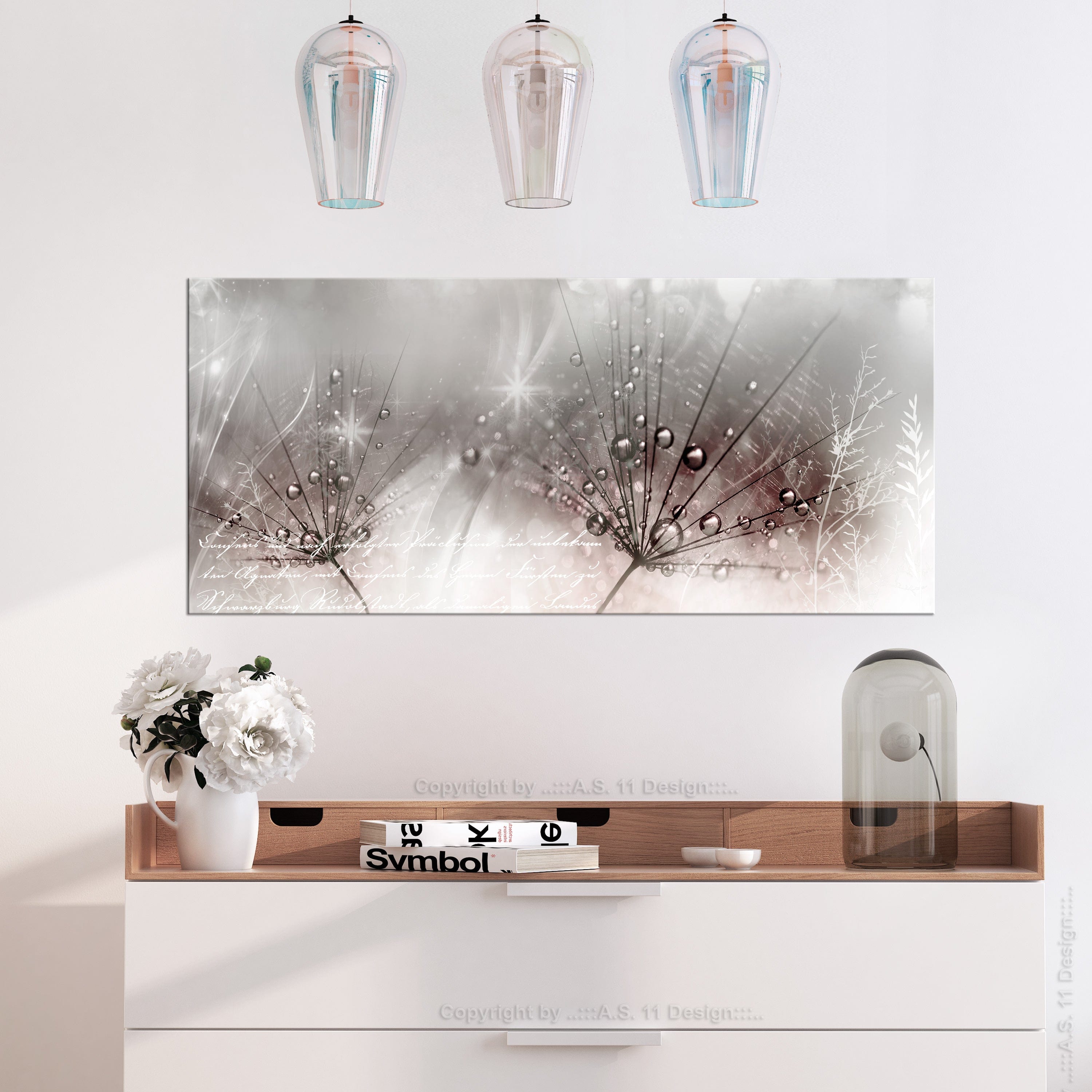 Glezna - Drops of Dew (1 Part) Pink Wide 100x45 Home Trends