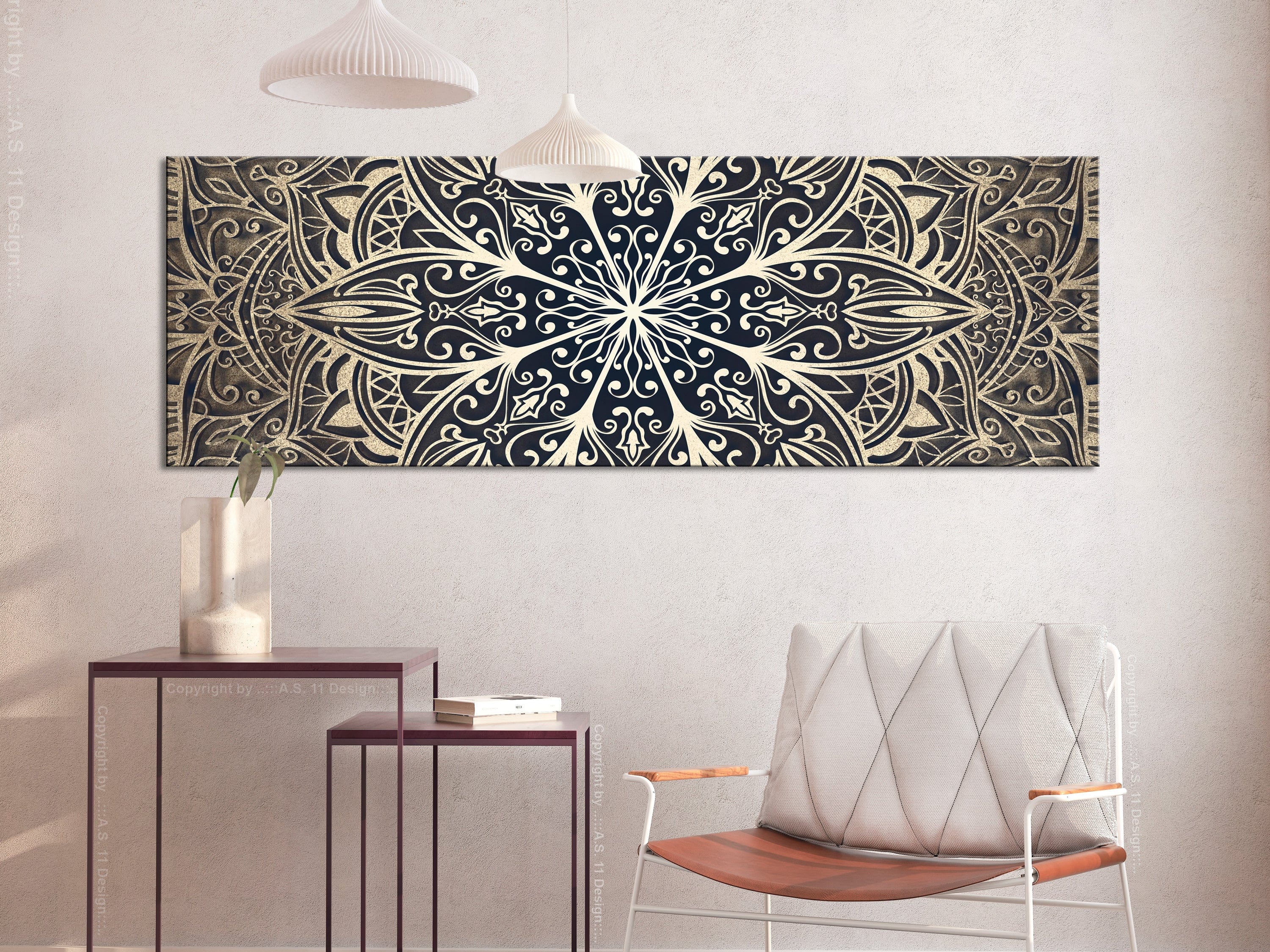 Glezna - Feathers (1 Part) Brown Narrow Home Trends