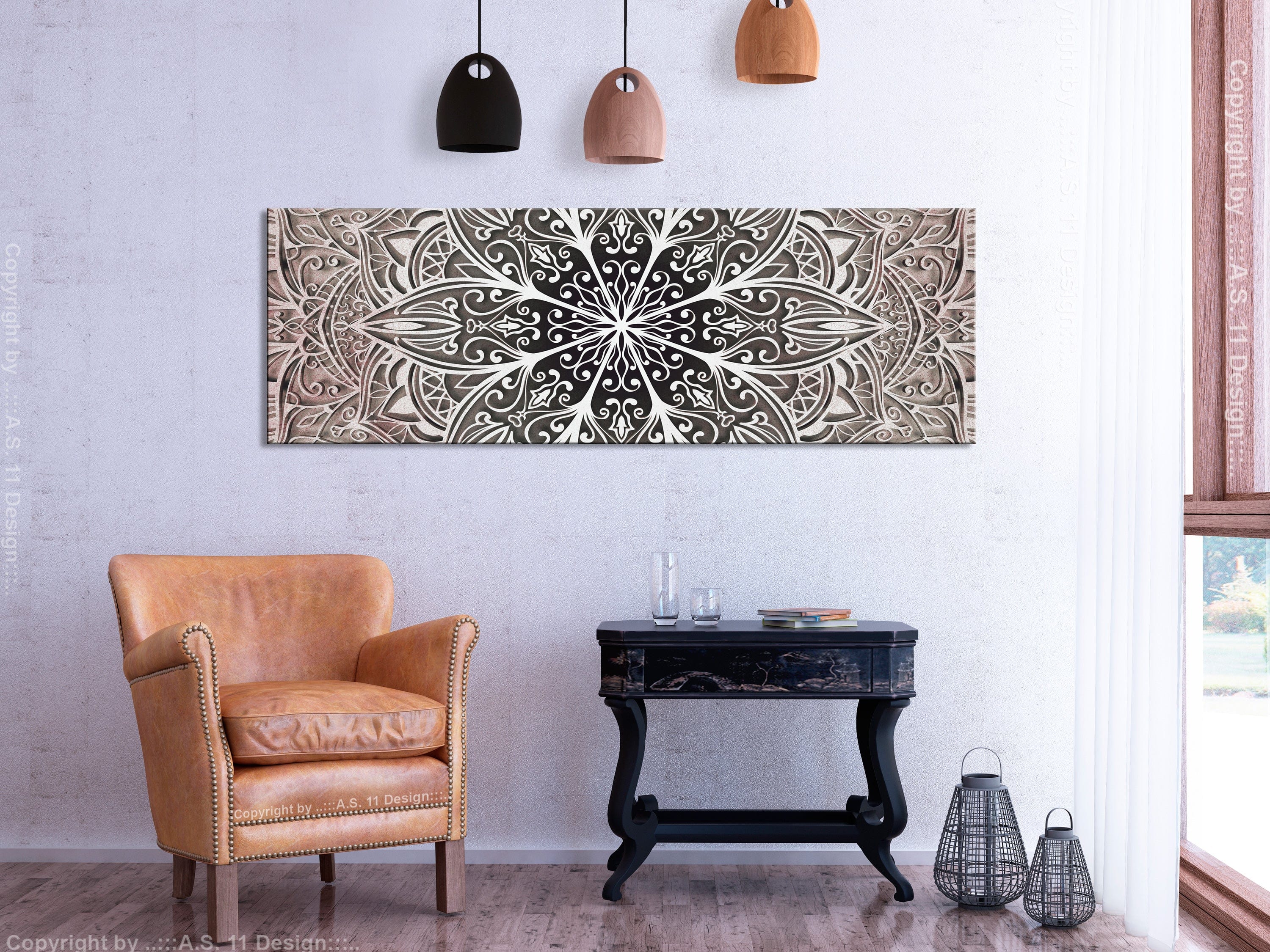Glezna - Feathers (1 Part) Pink Narrow Home Trends