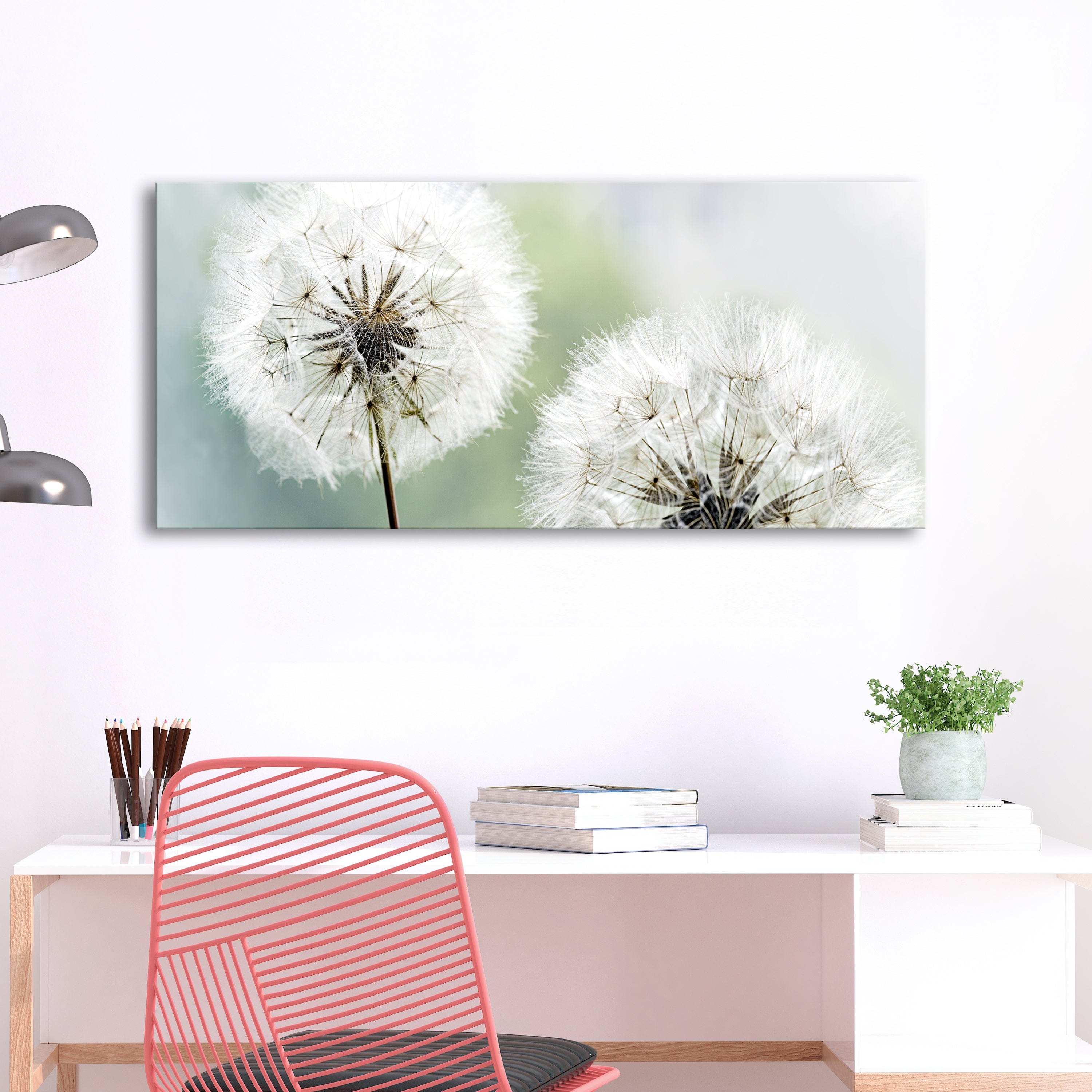 Glezna - Fluffy Dandelions (1 Part) Green Wide 100x45 Home Trends