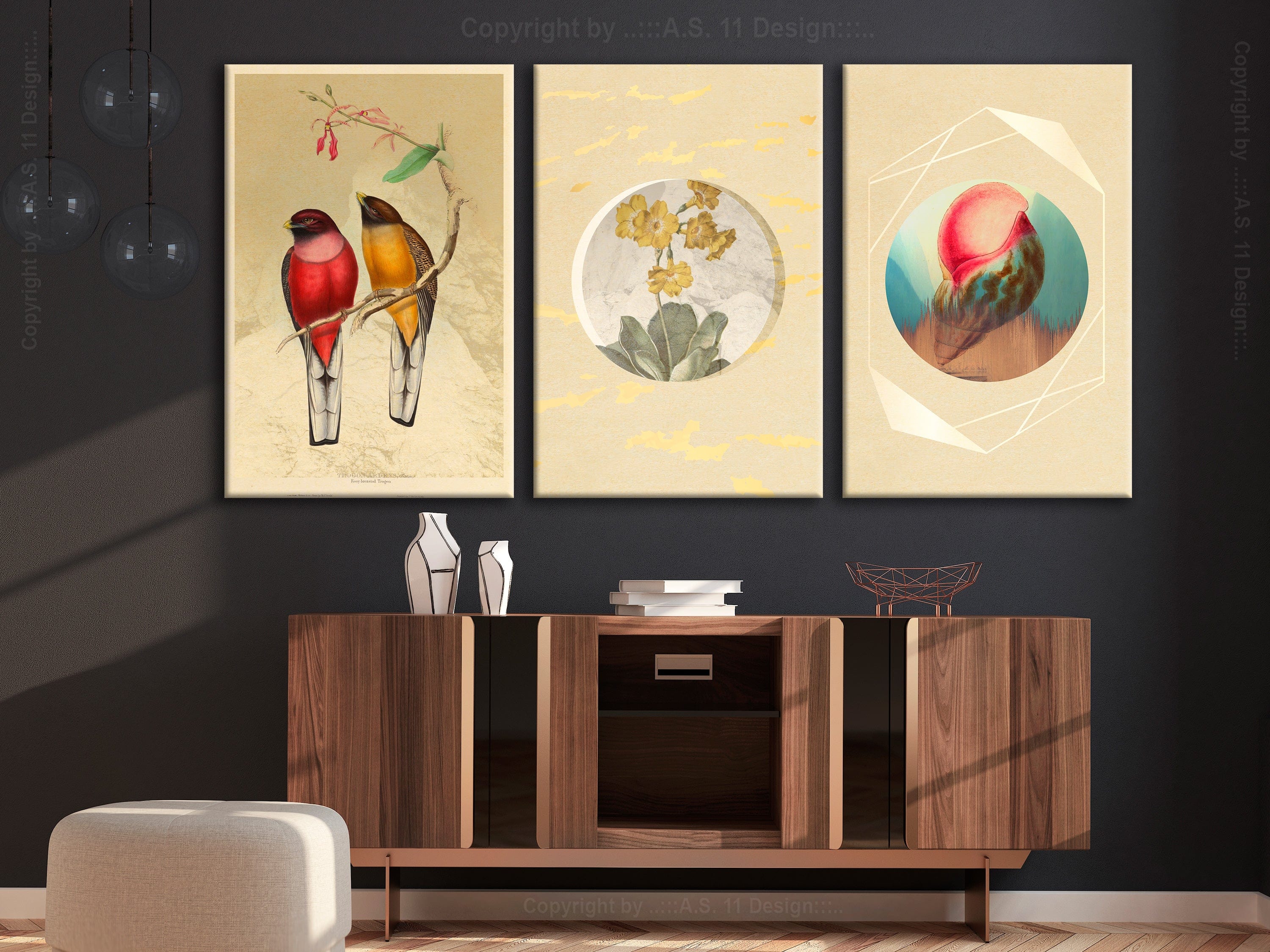 Glezna - Formas dabā (3 daļas) 120x60 Home Trends