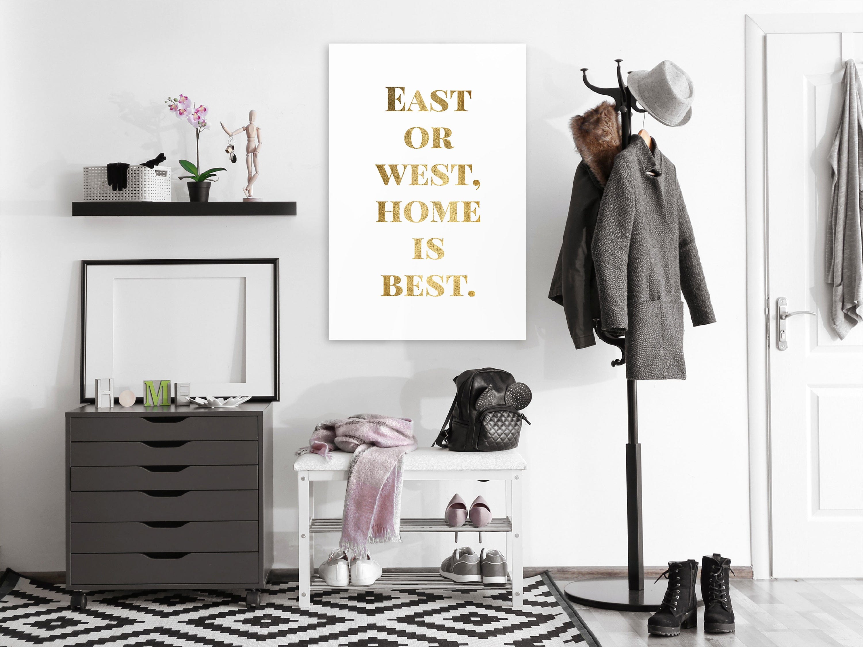 Glezna - Gold Home Is Best (1 Part) Vertical Home Trends