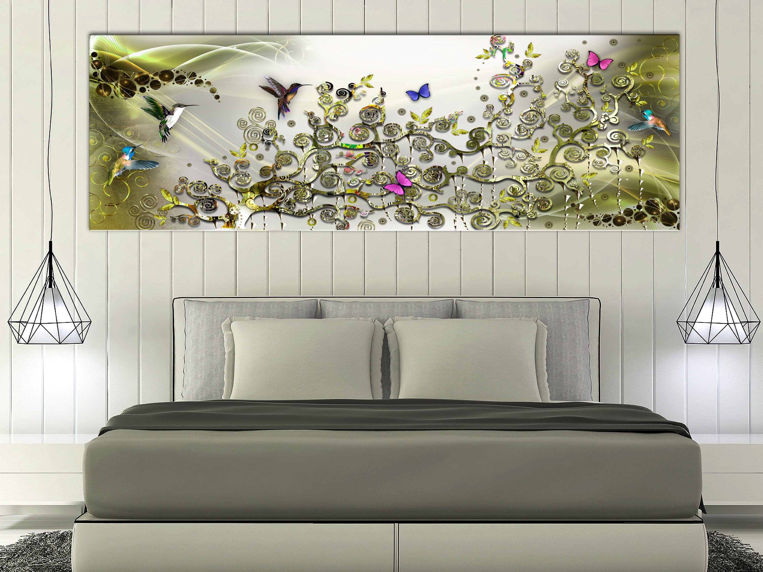 Glezna - Kolibriju deja (1 daļa) Zaļa, horizontāla Home Trends