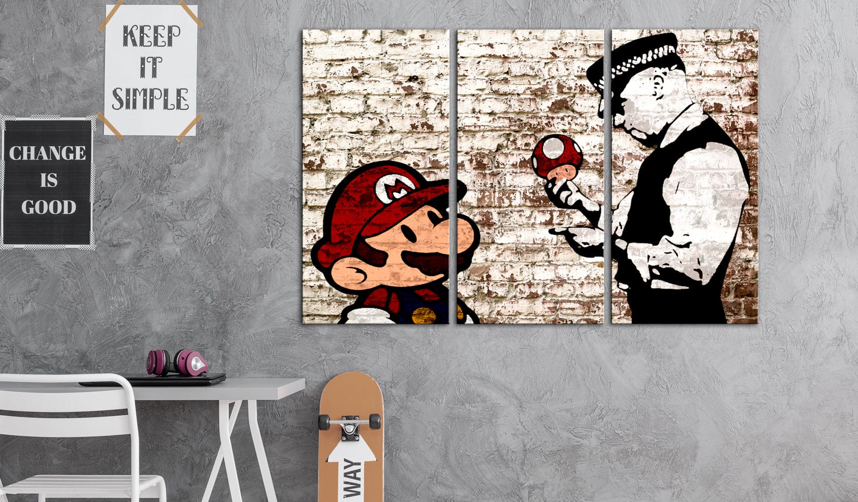 Glezna - Mario Bros_ Torn Wall Home Trends