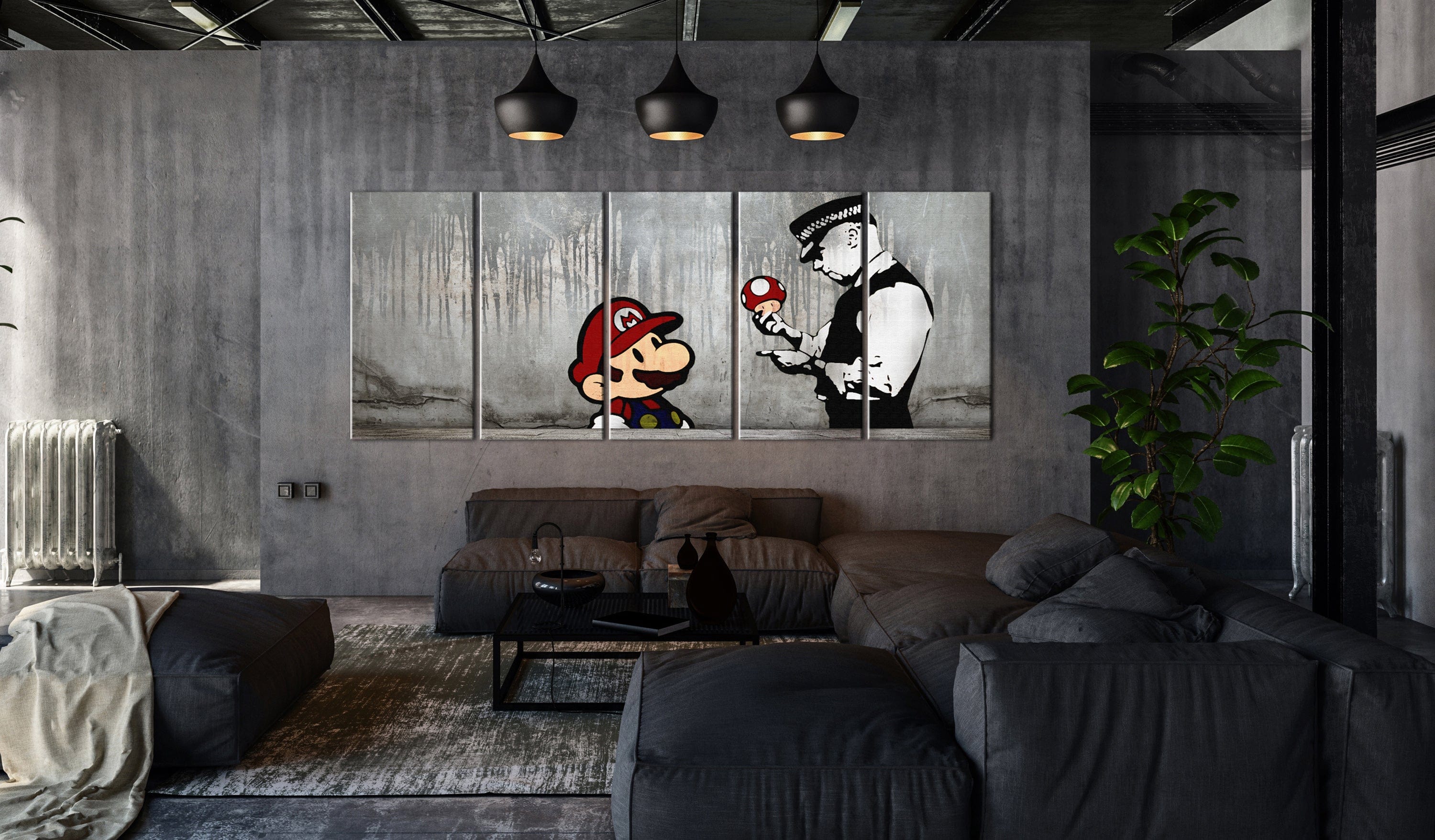 Glezna - Mario Bros on Concrete Home Trends