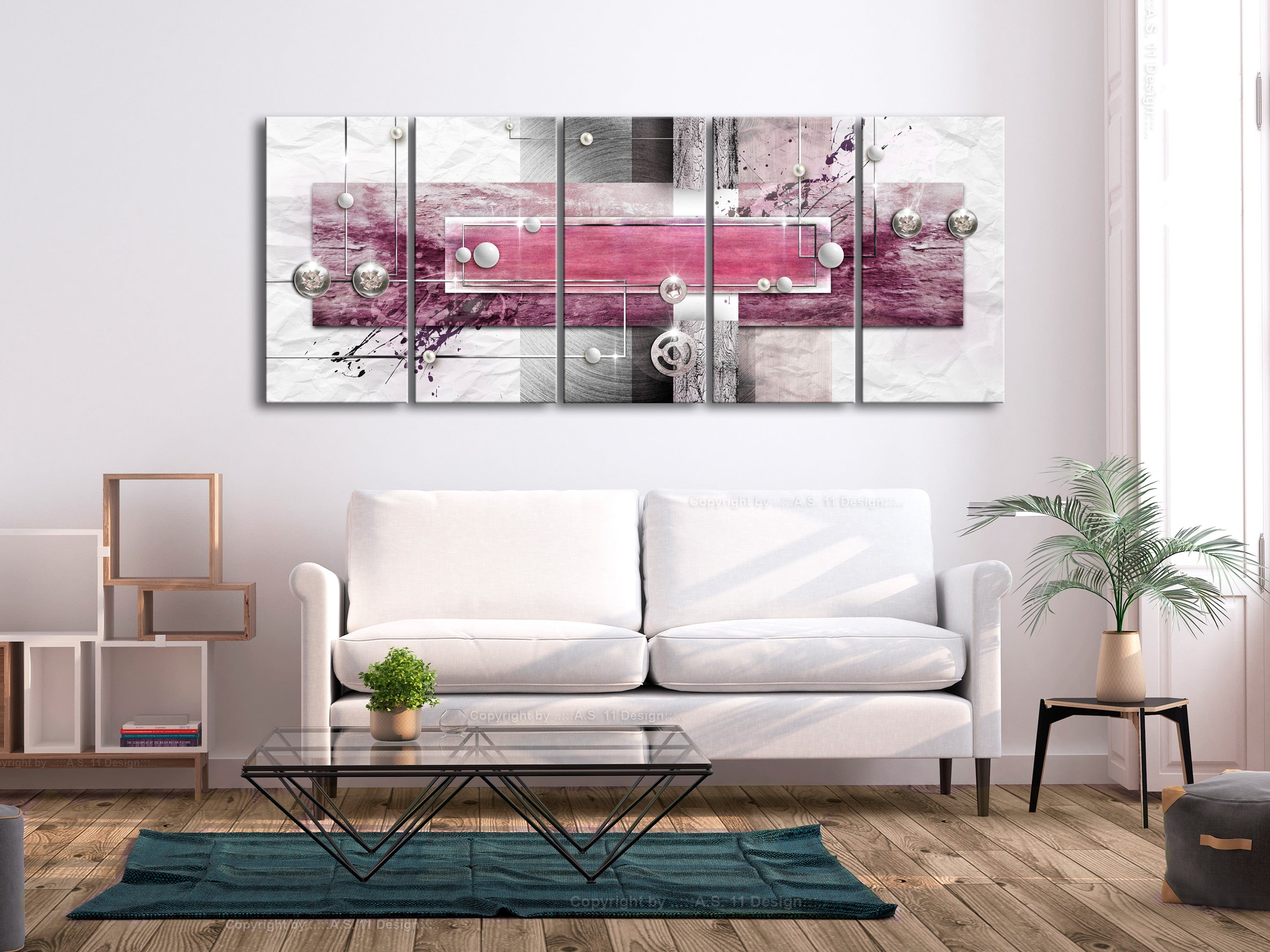 Glezna - Mysterious Mechanism (5 Parts) Narrow Pink Home Trends