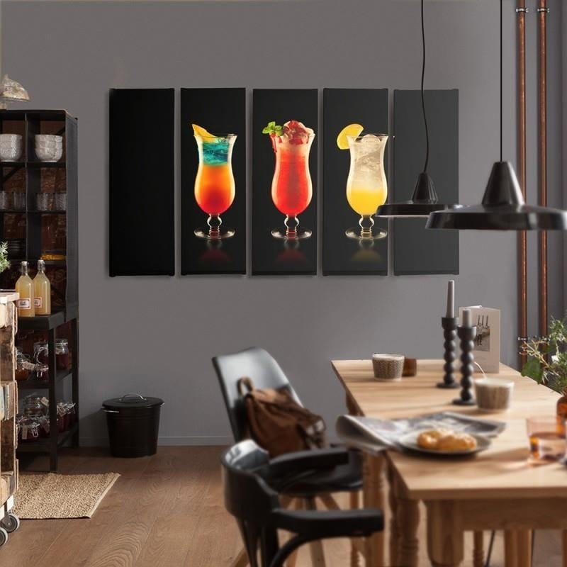 Kanva no 5 daļām - Cocktails Home Trends DECO