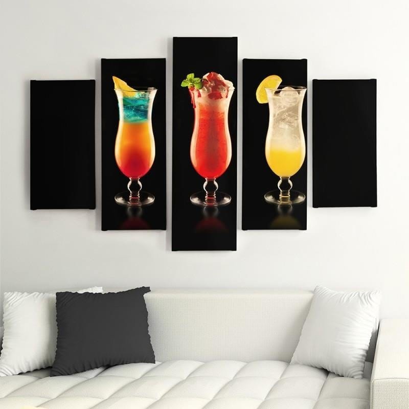 Kanva no 5 daļām - Cocktails Home Trends DECO