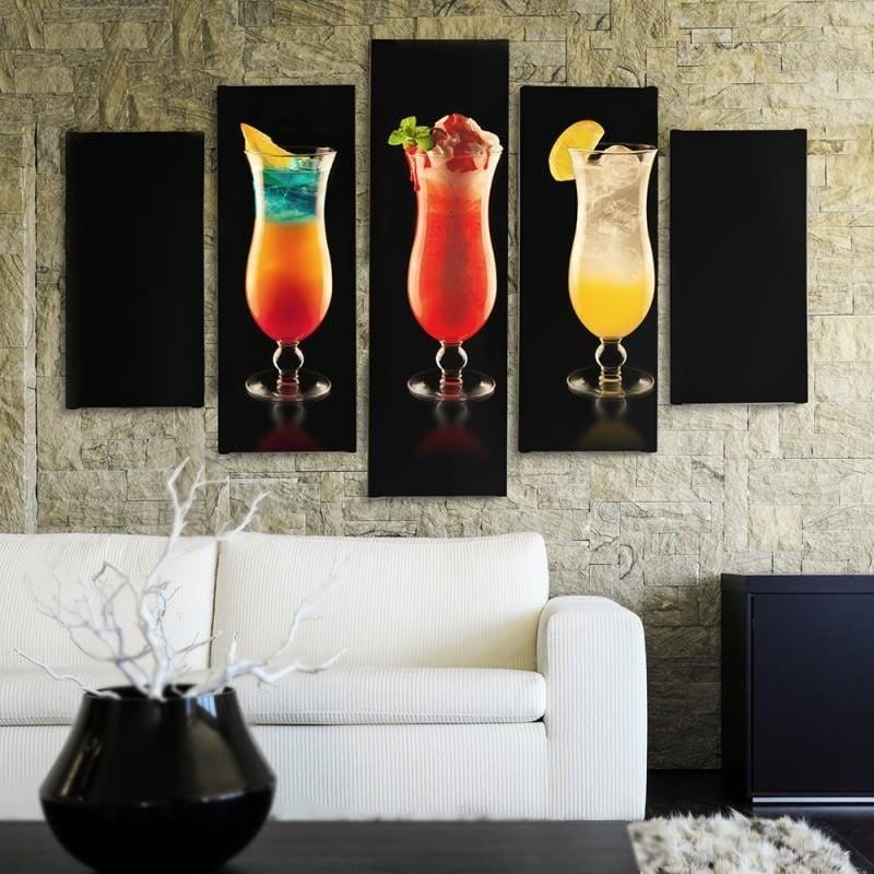 Kanva no 5 daļām - Cocktails Home Trends DECO