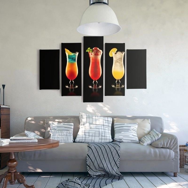 Kanva no 5 daļām - Cocktails Home Trends DECO