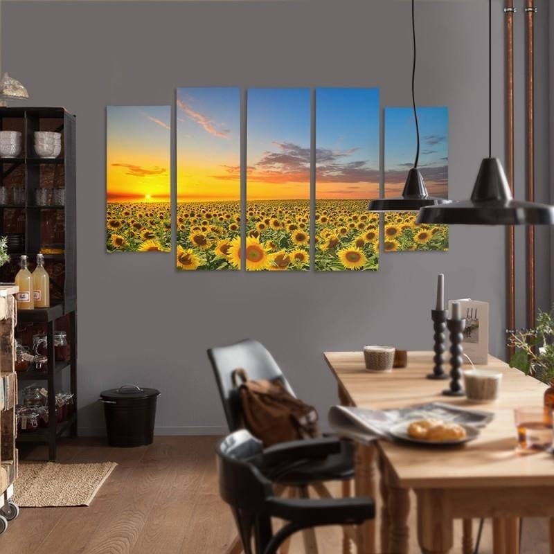 Kanva no 5 daļām - Sunflower Landscape Home Trends DECO