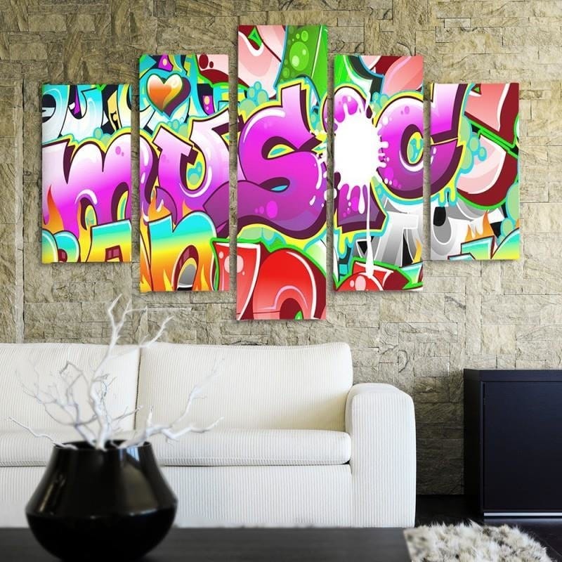 Kanva no 5 daļām - Type A, 2 Abstraction Subtitles Home Trends DECO