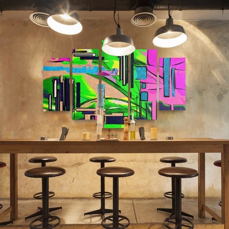 Kanva no 5 daļām - Type A, Abstract Landscape 1  Home Trends DECO