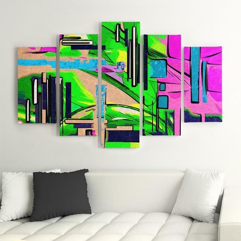 Kanva no 5 daļām - Type A, Abstract Landscape 1  Home Trends DECO