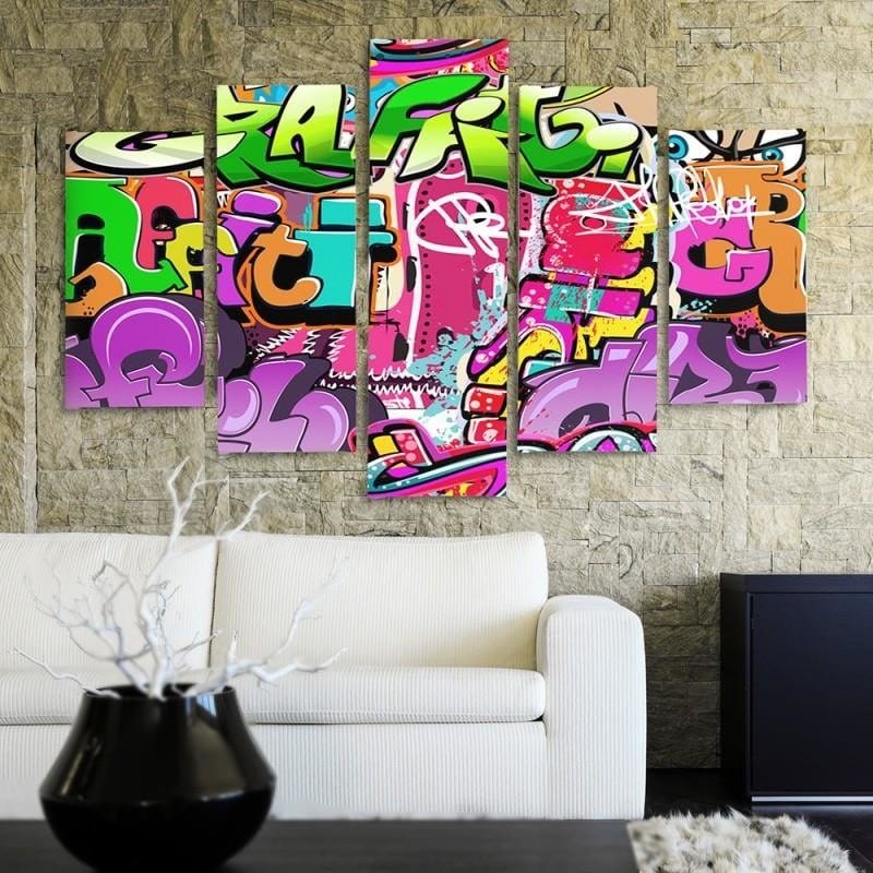 Kanva no 5 daļām - Type A, Abstraction Subtitles 3 Home Trends DECO