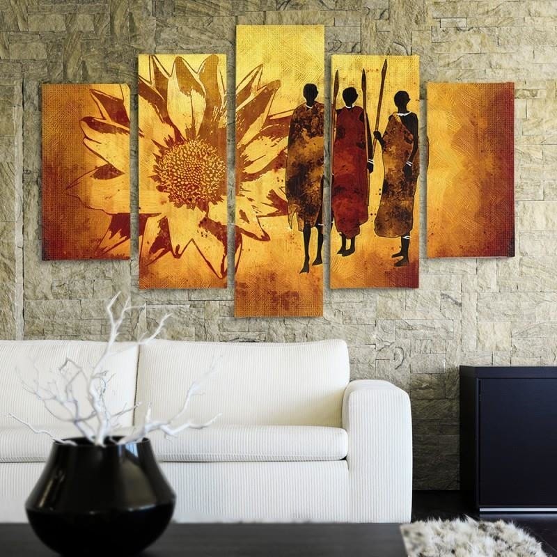Kanva no 5 daļām - Type A, African Warriors Home Trends DECO