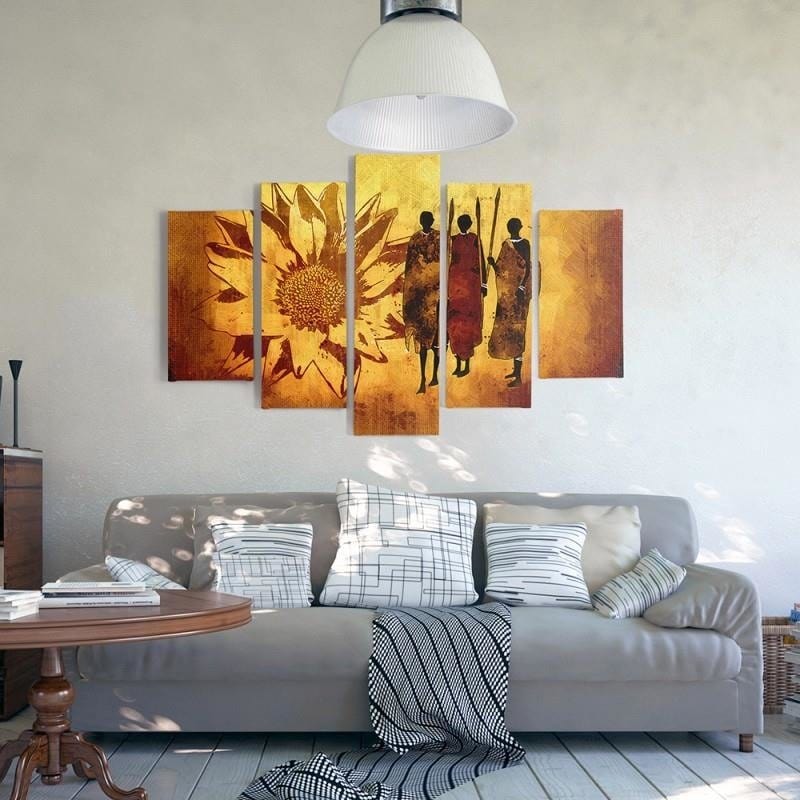 Kanva no 5 daļām - Type A, African Warriors Home Trends DECO
