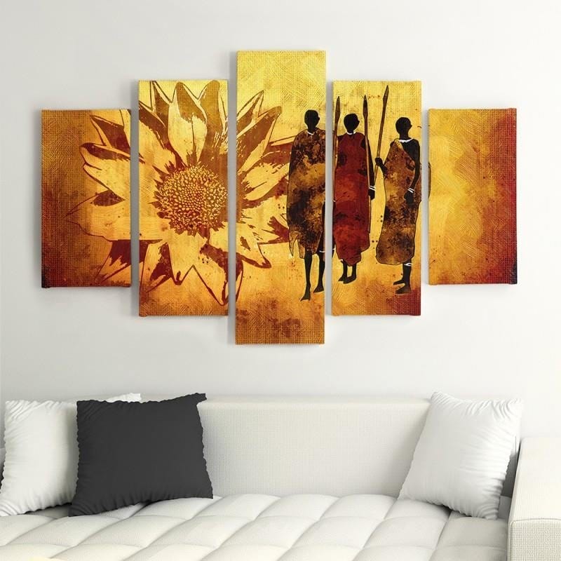 Kanva no 5 daļām - Type A, African Warriors Home Trends DECO