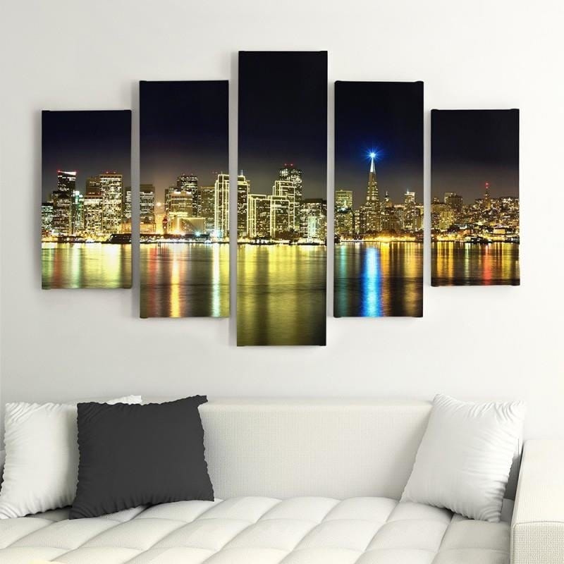 Kanva no 5 daļām - Type A, An Illuminated City  Home Trends DECO