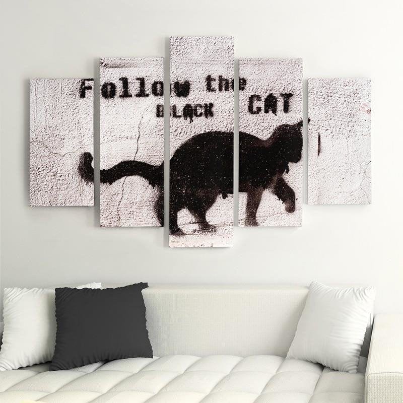 Kanva no 5 daļām - Type A, Black Cat Home Trends DECO