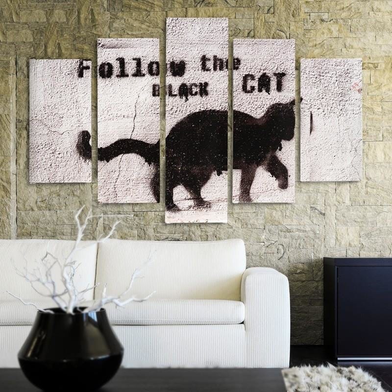 Kanva no 5 daļām - Type A, Black Cat Home Trends DECO