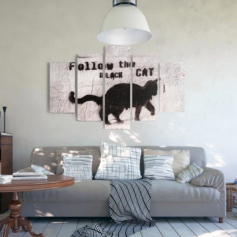 Kanva no 5 daļām - Type A, Black Cat Home Trends DECO