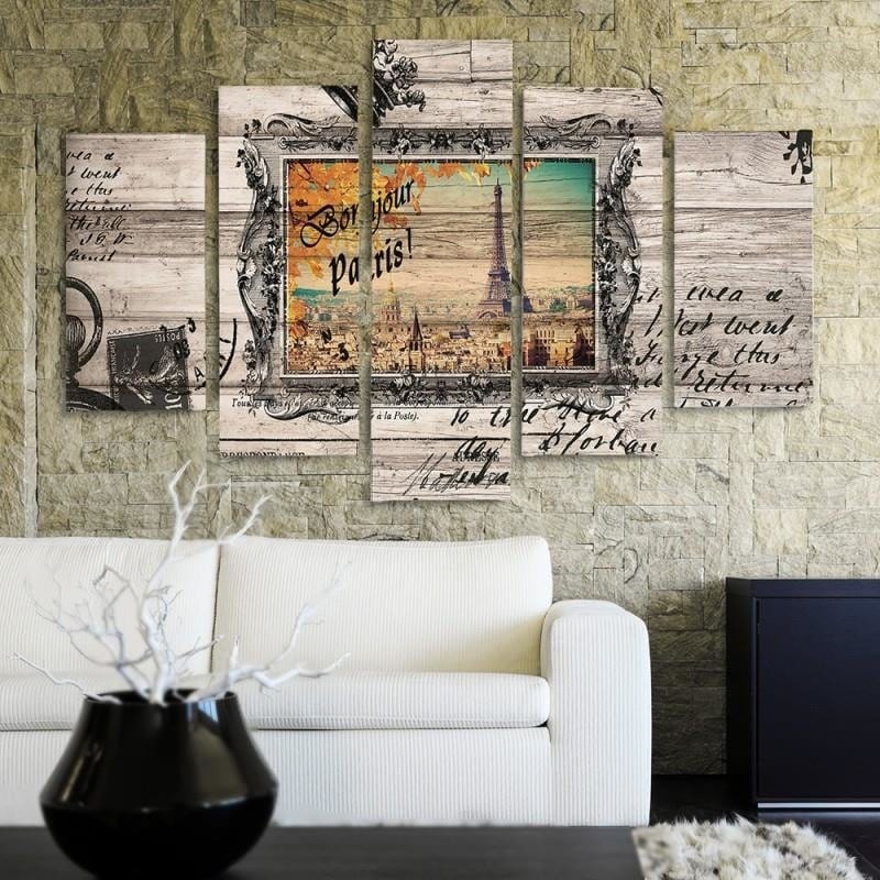 Kanva no 5 daļām - Type A, Bonjour Paris 2  Home Trends DECO