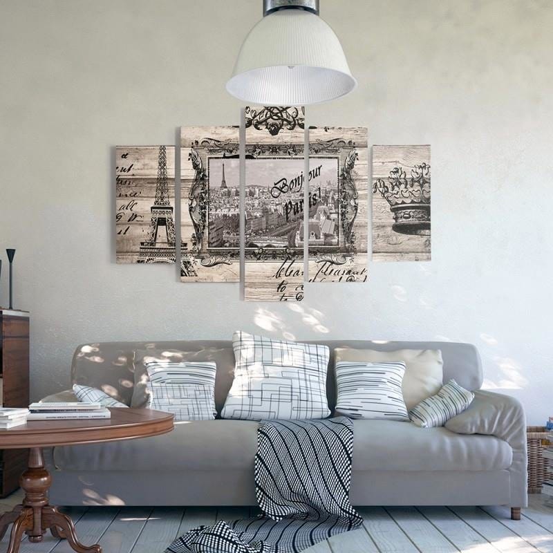 Kanva no 5 daļām - Type A, Bonjour Paris  Home Trends DECO