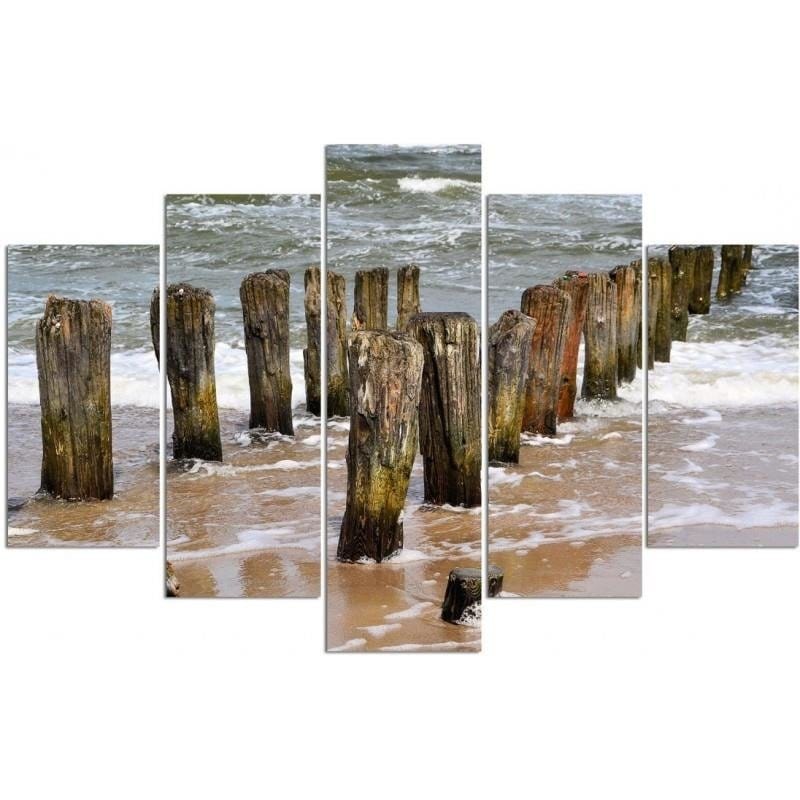 Kanva no 5 daļām - Type A, Breakwaters On The Beach Home Trends DECO