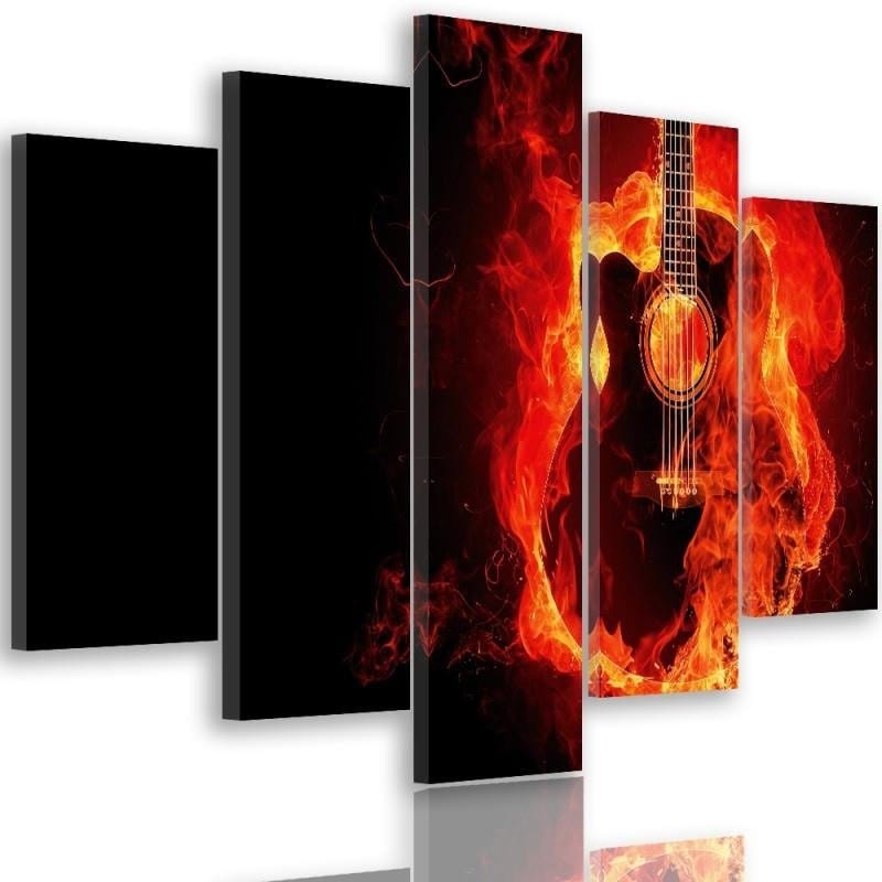 Kanva no 5 daļām - Type A, Burning Guitar Home Trends DECO