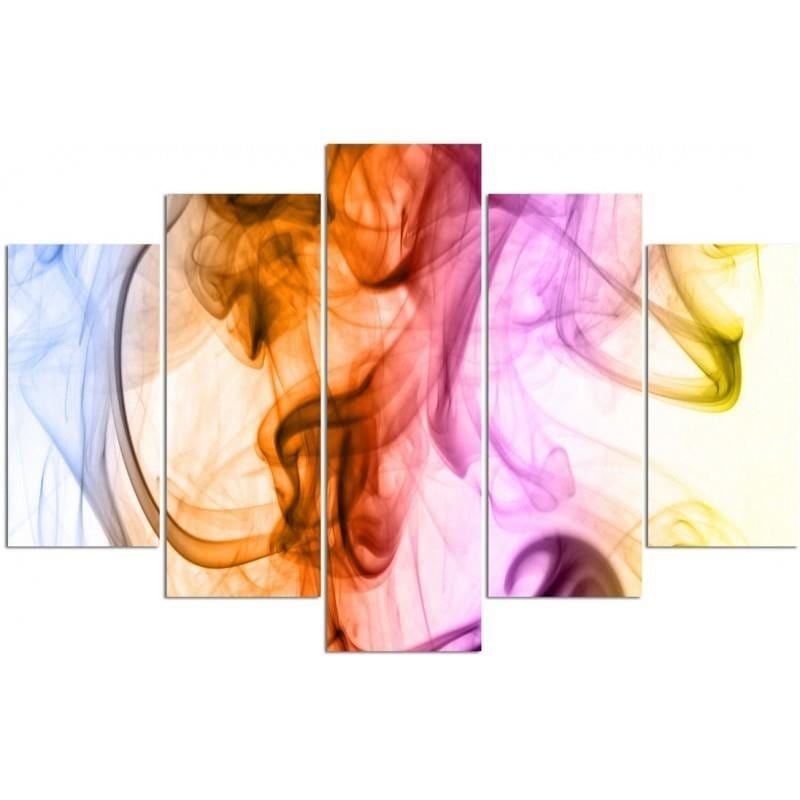Kanva no 5 daļām - Type A, Colored Smoke - Abstraction Home Trends DECO