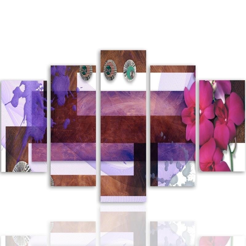 Kanva no 5 daļām - Type A, Composition Of Marsh Orchid Home Trends DECO
