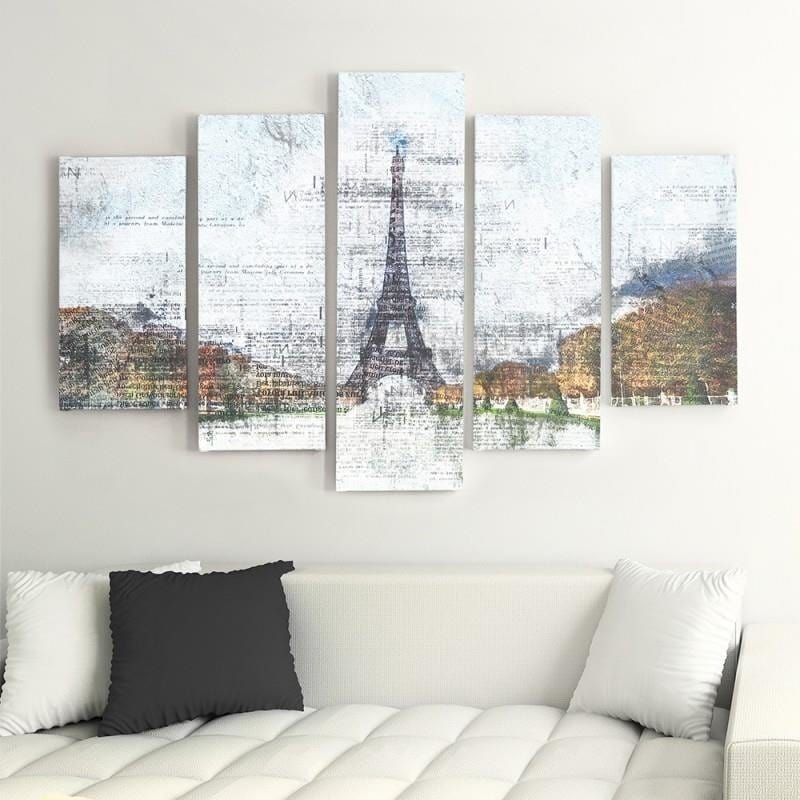 Kanva no 5 daļām - Type A, Eiffel Tower 6  Home Trends DECO