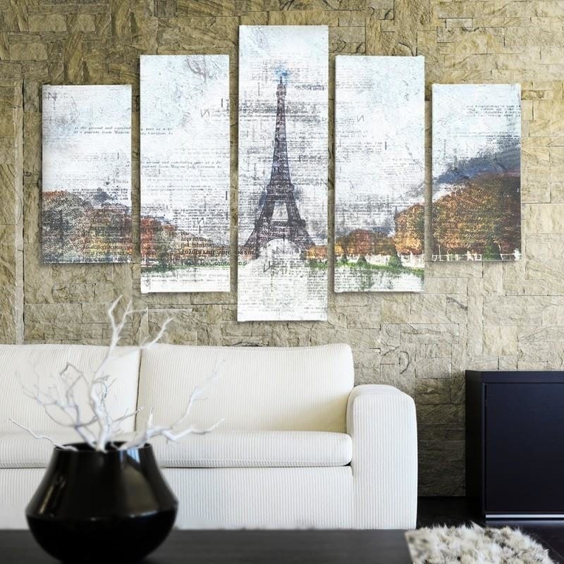 Kanva no 5 daļām - Type A, Eiffel Tower 6  Home Trends DECO