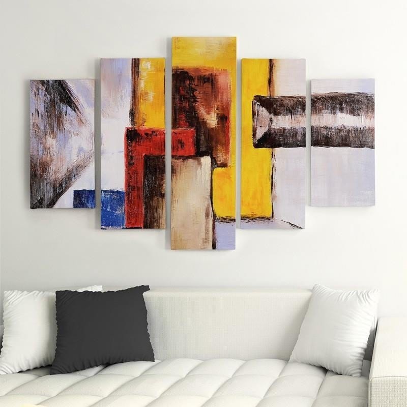 Kanva no 5 daļām - Type A, Figures - Abstraction  Home Trends DECO