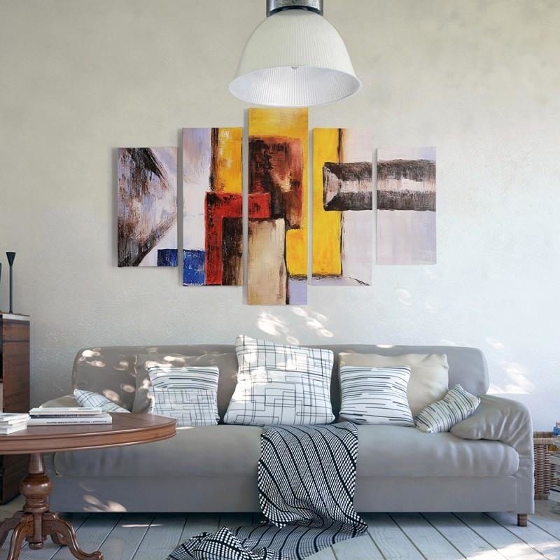 Kanva no 5 daļām - Type A, Figures - Abstraction  Home Trends DECO