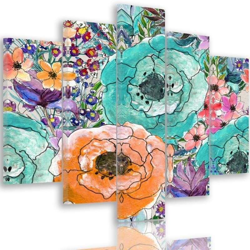 Kanva no 5 daļām - Type A, Floral Composition 2 Home Trends DECO