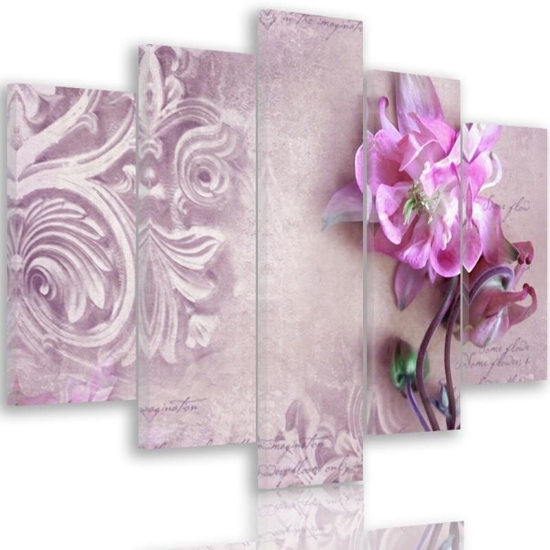 Kanva no 5 daļām - Type A, Flower Motif - Analogy Home Trends DECO