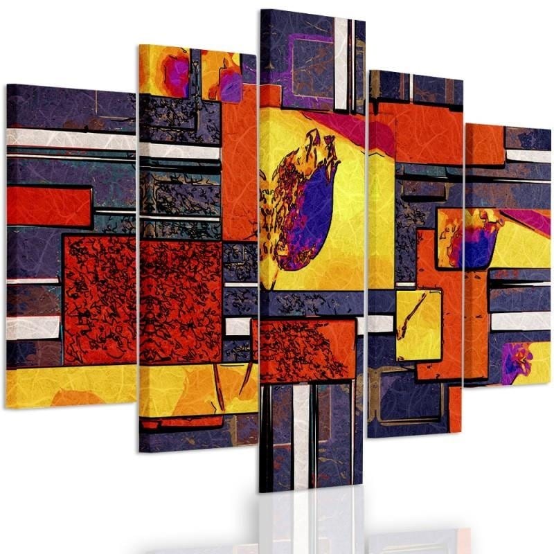 Kanva no 5 daļām - Type A, Geometric Abstraction 1 Home Trends DECO