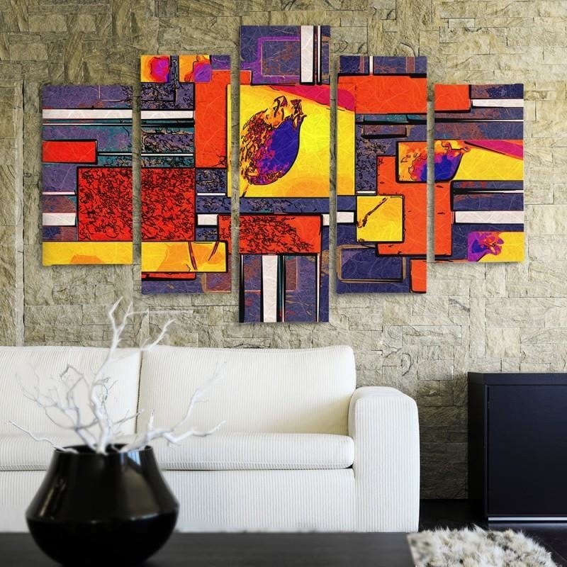 Kanva no 5 daļām - Type A, Geometric Abstraction 1  Home Trends DECO