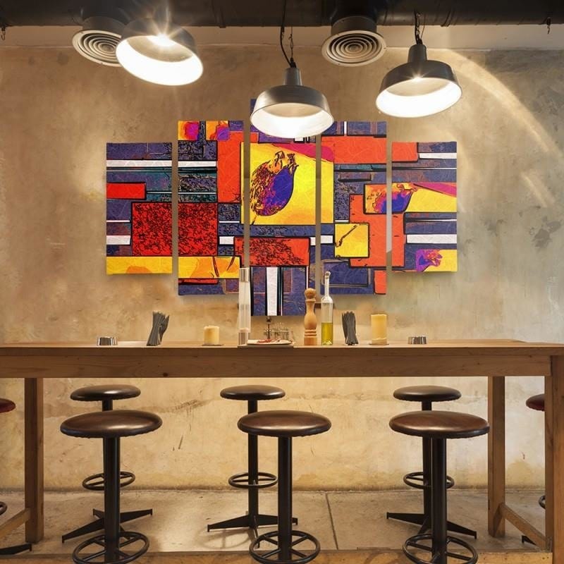 Kanva no 5 daļām - Type A, Geometric Abstraction 1  Home Trends DECO