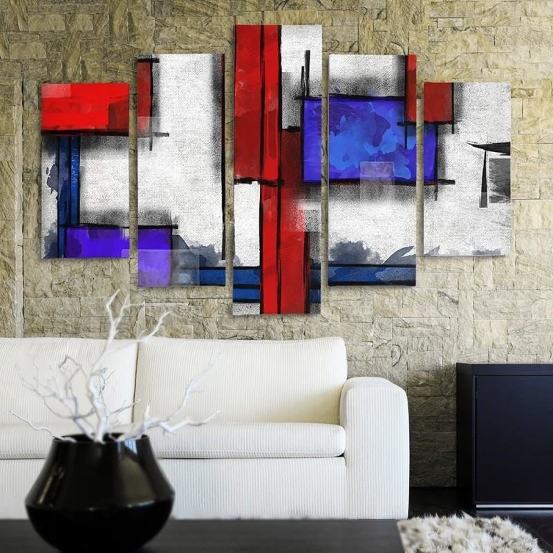 Kanva no 5 daļām - Type A, Geometric Abstraction 6  Home Trends DECO