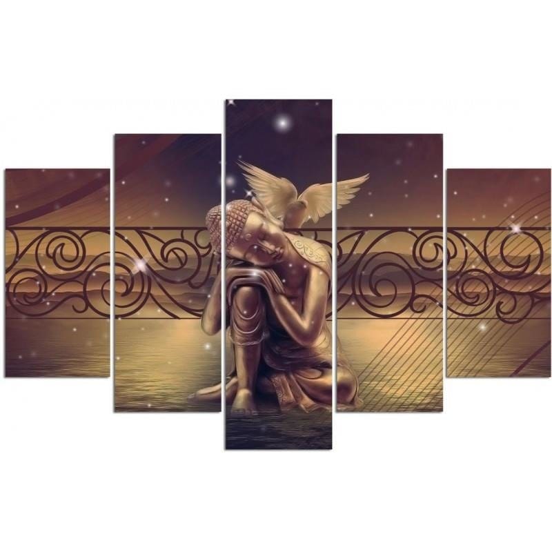 Kanva no 5 daļām - Type A, Gold Buddha Home Trends DECO